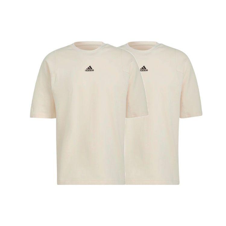 Adidas Solid Color Logo Sport Short Sleeve T-Shirt Men Tops Yellow White HB0476