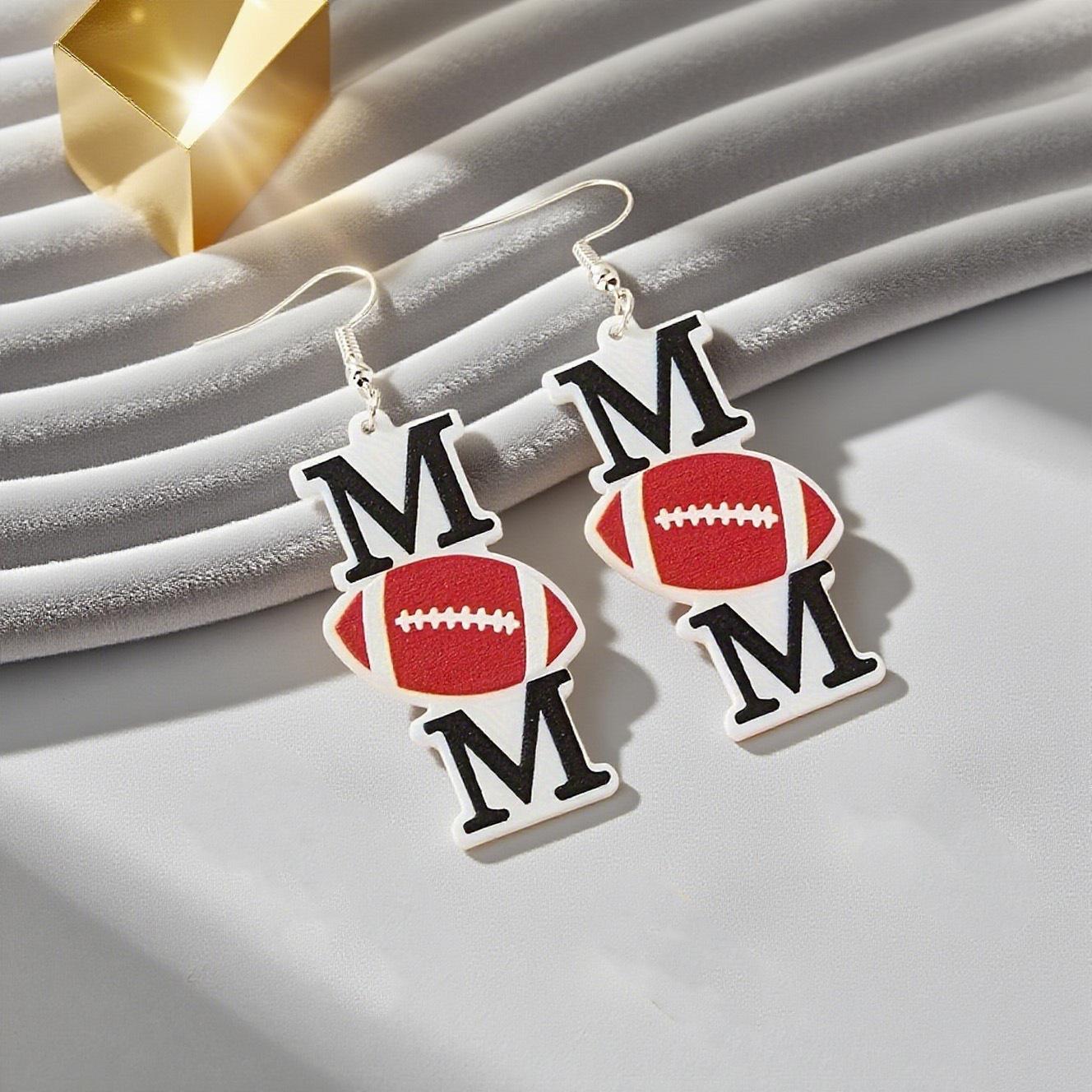 

Simple trend rugby theme acrylic women s earrings, earrings, suitable for Mother s Day gifts різнокольоровий