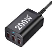 USB C Fast 200W 6-Port Charging Fast GaN Charger Power Adapter For 14/13/12 Series, Samsung Galaxy S23/S22/S21