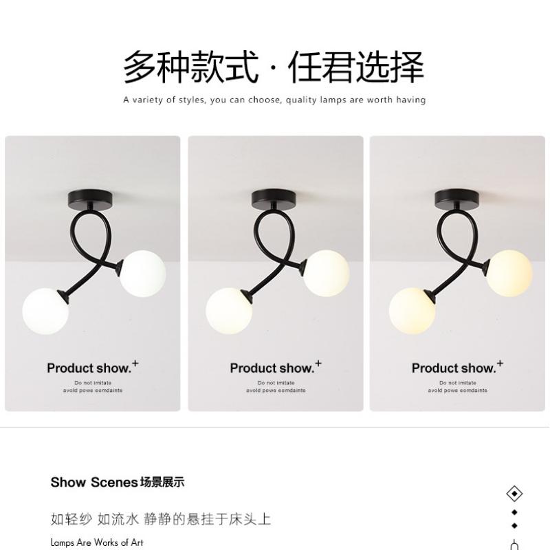 Modern Glass Ceiling Light Minimalist Black Gold Ceiling Lamp Indoor Lighting Hallway Aisle Balcony Entryway Cloakroom Fixtures