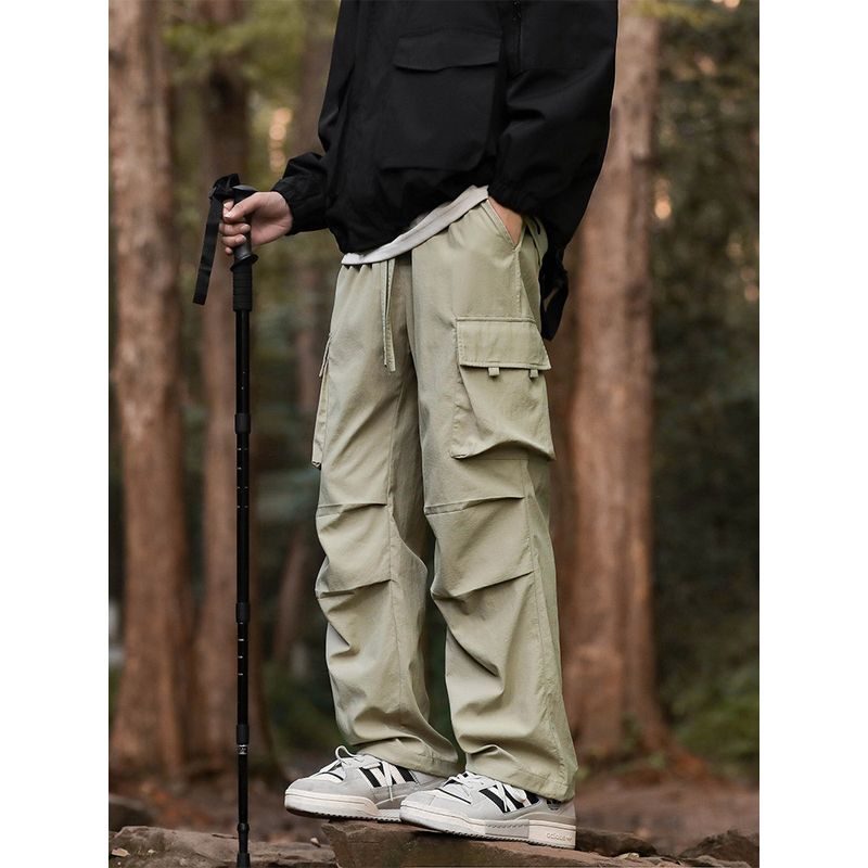 Wassup Men's Cargo Pants Summer Trendy Functional Men's Outdoor Pants New Casual Pants Youth Long Pants