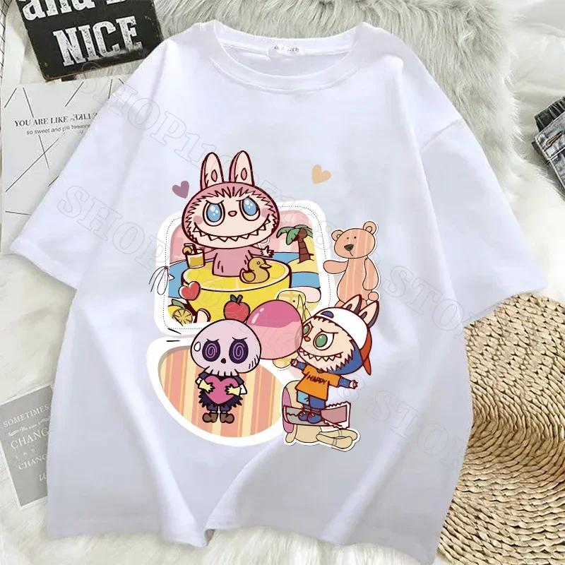 Women Labubu Adult Sweethearts Clothes T Shirts Girl Cartoon Anime Graphic Print Shirt Fashion Tops FeUnisex Birthday Party Gifts