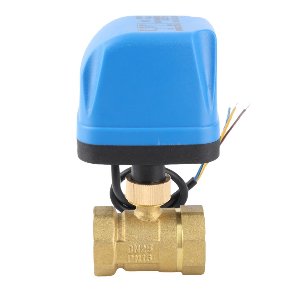 Electric Ball Valve 2‑Way 3‑Wire 2‑Control IP54 Protection Synchronous Motor Blue AC220V