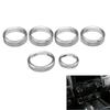 6x For 16-18 Ford F150 Air Conditioner Audio Switch Knob Ring Cover Trim Silver