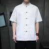 Pánské košile v čínském stylu Tradiční Kung Fu Tai Chi s krátkým rukávem Uniforma Tang Suit Košile a halenky Bunda Oblečení