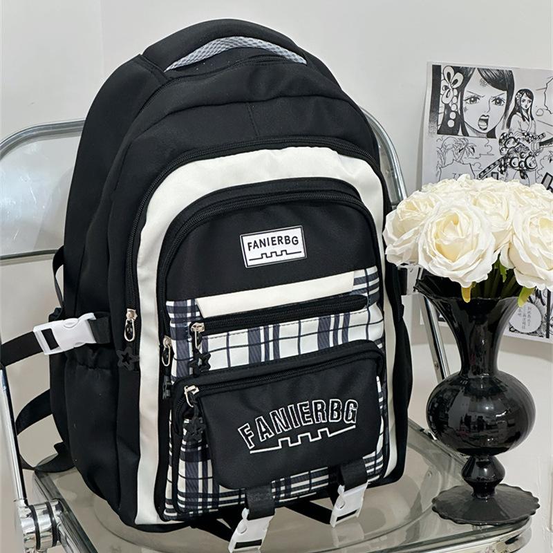 Schoolbagins Solid Color Backpack Women's 1011 New College Student Class Backpack Commuter Drawstring Bag Cover Casual School Bag Women