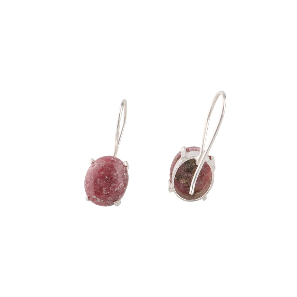 Black Rhodonite Gemstone 925 Sterling Silver Jewelry Handcrafted Earrings 1.05" EE-173-35