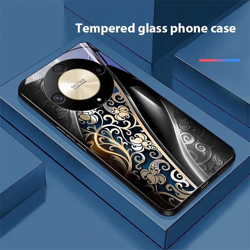 

Jinmai Красно-фиолетовый Для Honor Magic 6 50 70 90 Lite X7b 200 Pro Nova 10 Nova 5T X6 P30 Pura 70 Ultra Чехол для телефона из закаленного стекла For honor X6