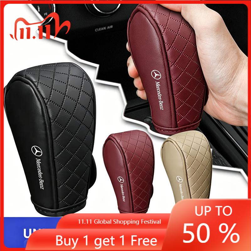 CRY1 1Pcs PU Leather Non-slip Wear-resistant Car Shift Handle Stickers For Mercedes Benz C400 C450 C160 C180 C200 C220 C250 C300 C350