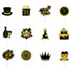 12/24pcs 2025 Happy New Year Cupcake Toppers Hello 2025 Cake Picks New Years Eve Party Supplies Welcome 2025 New Year Cake Decor