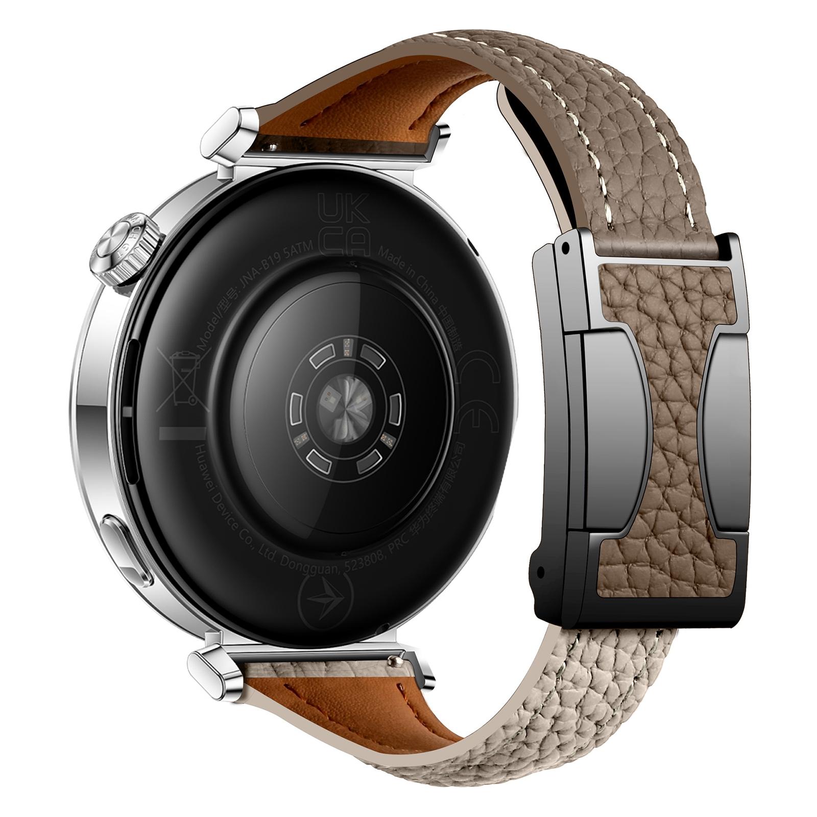 

Ремешок из натуральной коровьей кожи 20 мм для Samsung Galaxy Watch7 44 мм/40 мм/Huawei Watch GT 3 42 мм, магнитный ремешок для часов с текстурой личи C