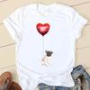 Sweet Love Pug Streetwear White Fashion Women T-Shirts Harajuku Kawaii Clothes Short Sleeve Summer Tee Casual Female Tops O-Neck