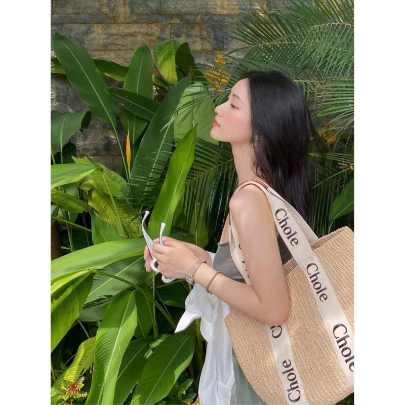 Sac d'été en paille style Ins pour femme – Essentiel mode pour la plage, le pique-nique et les vacances