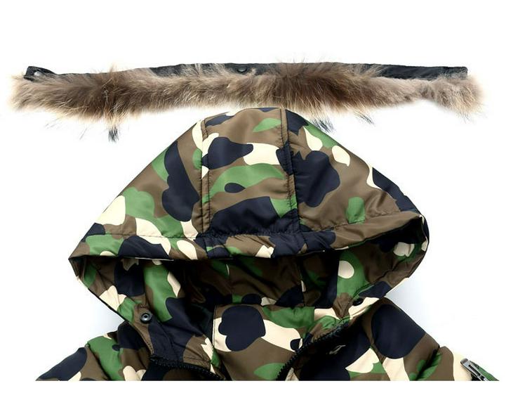 2025 Kids' Mid-Length Down Cotton Jacket with Fur Collar for Boys and Girls - Thickened for Autumn and Winter