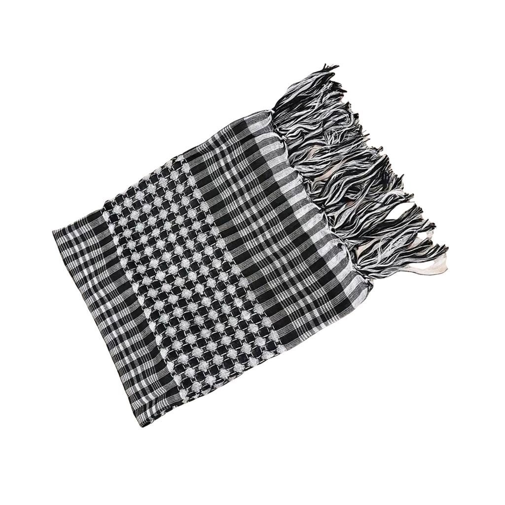 Soft Polyester Checkered Shemagh Scarf With Fringe Trim For Kids Various Outfit Arabic Shoulder Wrap For Boy Daily Wear