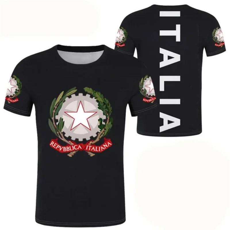 Italien Flagge 3D Gedrucktes T-Shirt Für Männer Kleidung Italienisches Nationales Emblem Sport Herrenbekleidung Casual Streetwear Herren O-Ausschnitt Tops