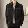 Men's 2026 Spring New Contrast Stitching Lapel Jacket - Korean Style Casual High-End Outerwear