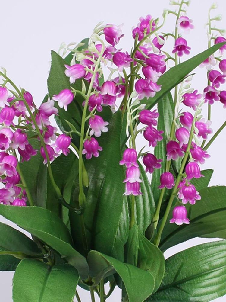 2 Pcs Artificial Plants Campanula Flowers Fake Plants Plastic Flower Artificial Grass for Home Garden Outdoor Desktop Decoration