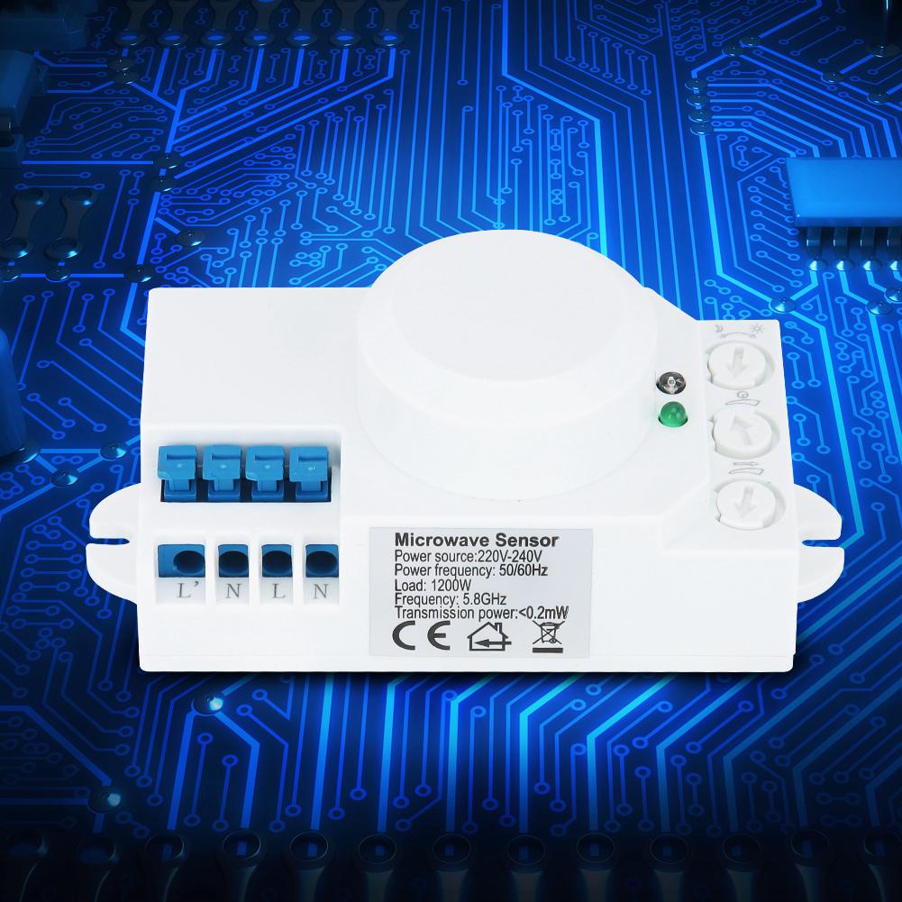 5,8 GHz Mikrowellen-Radarsensor Körperbewegung Auto-Detektor Lichtschalter AC 220V-240V