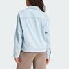 Adidas Originals Solid Color Single-Breasted Loose Long Sleeve Denim Jacket Women Jackets Blue JD4753