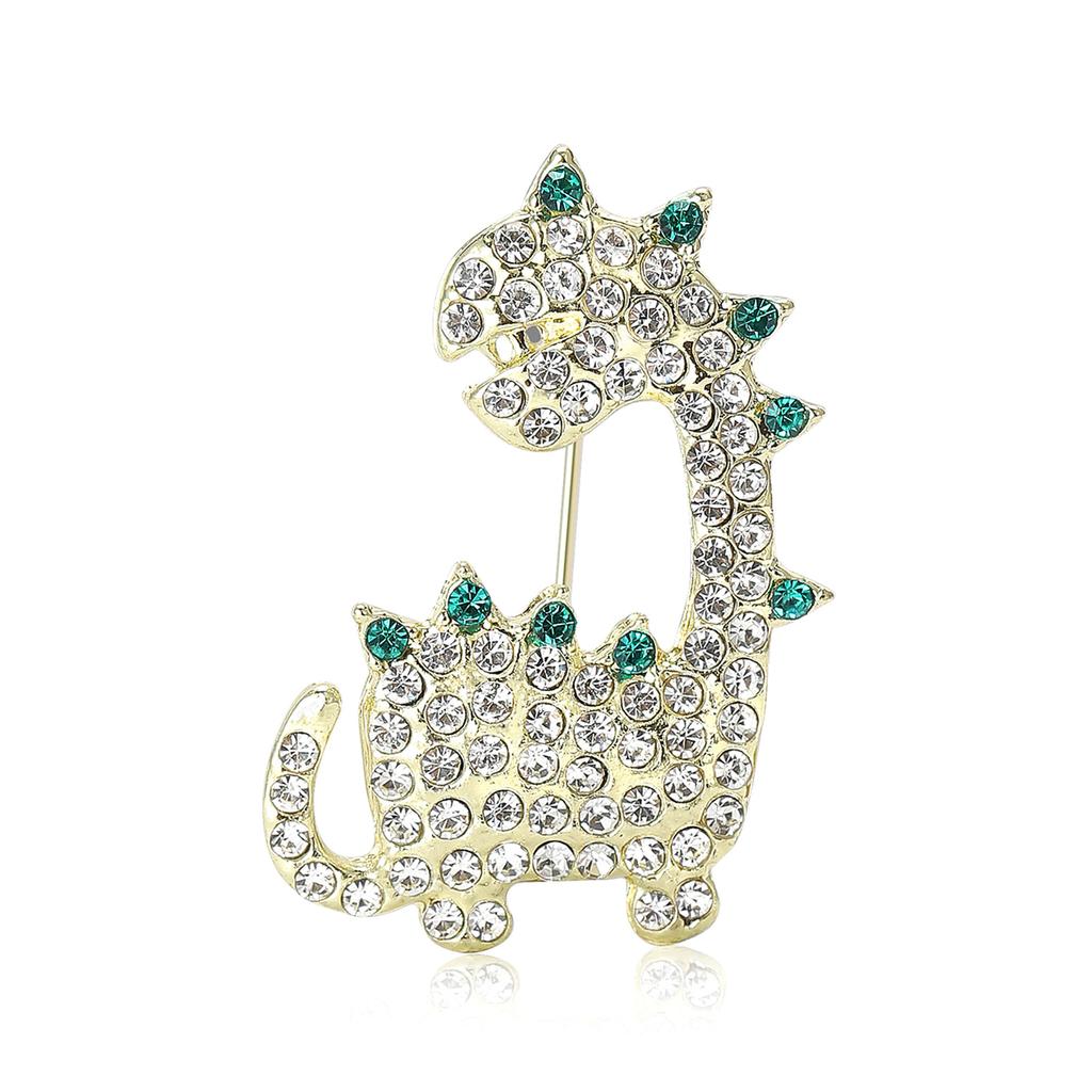 Retro Personalized Alloy Rhinestone Small Dinosaur Brooch Fashion Creative Men'S And Women'S Clothing Corsage Jewelry Pin