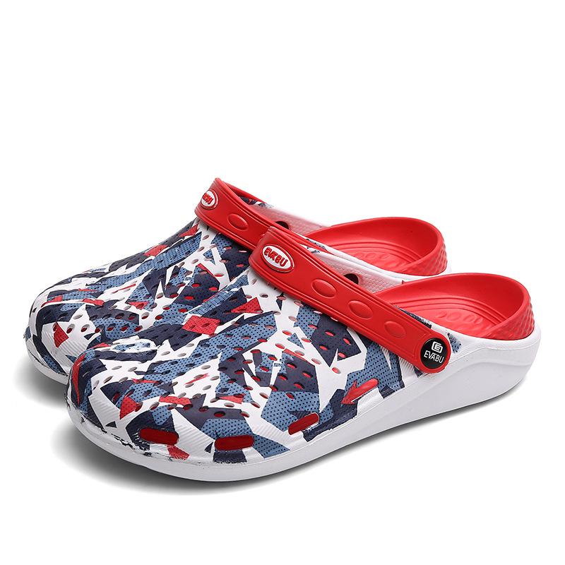 

2024 Новые мужские сандалии EVA Breathable Couple Casual Sandals Color match Beach Shoes One Shoe Two Wear дизайнерская обувь для мужчин 38 красный