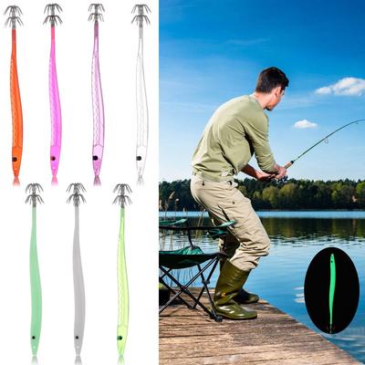 14.5cm 3.6g Luminous Umbrella Hook Squid Bait Jigs Fishing Octopus Cuttlefish Hook Artificial Bait Jigging Lure Fishing Tackle