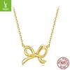 Simple Temperament Bow Necklace Collarbone Chain Versatile Classic S925 Sterling Silver Necklace Jewelry