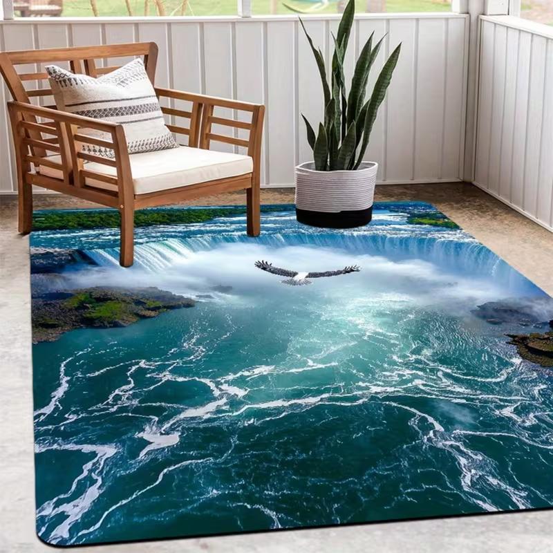 Eagle and Wolf Design Carpet Eagle and Wolf Pattern Suitable for Living Room Bedroom Office and Other Bedroom Decoration Carpet 40x60cm