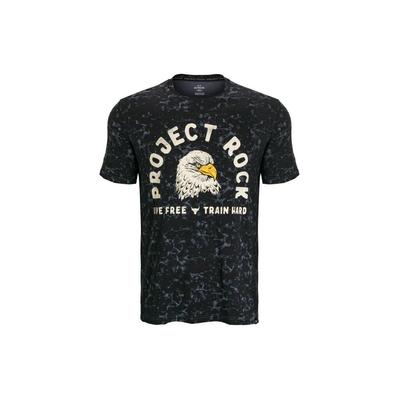 Project Rock Johnson Serie Tiermuster Bedrucktes Lässiges Rundhals Kurzarm T-Shirt Herren Oberteile Schwarz 1383220-001