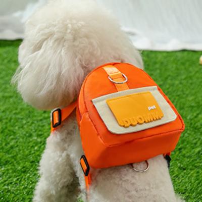 Kompet Backpack Points Dog Cat Walking Leash Chest Strap Harness Leash Leash Set, Orang