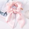 Hot Summer Mulberry Silk Hair Tie Large Satin Fabric Scrunchies Hair Band Woven Bow Hair Rope for Women