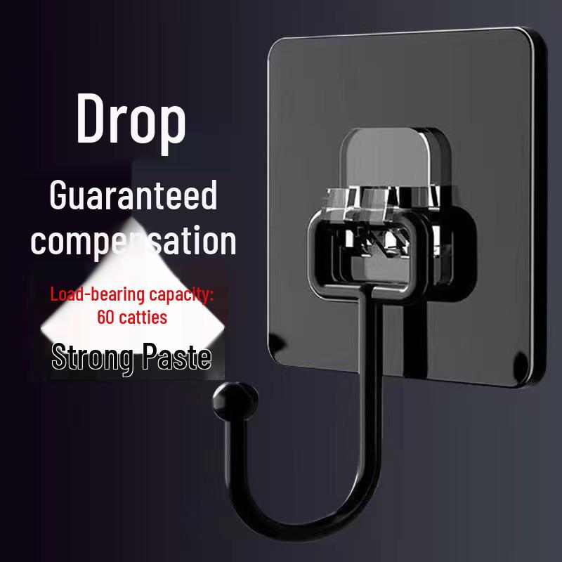 Strong No-Punch Adhesive Plastic Hooks - Transparent, Load-Bearing for Kitchens