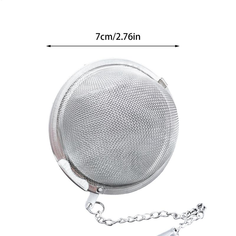 1Pc Stainless Steel Flavored Filter Ball Tea Filter Ball Tea Infuser Fine Mesh Coffee Filter Spices Soup Filter Ball With Chain