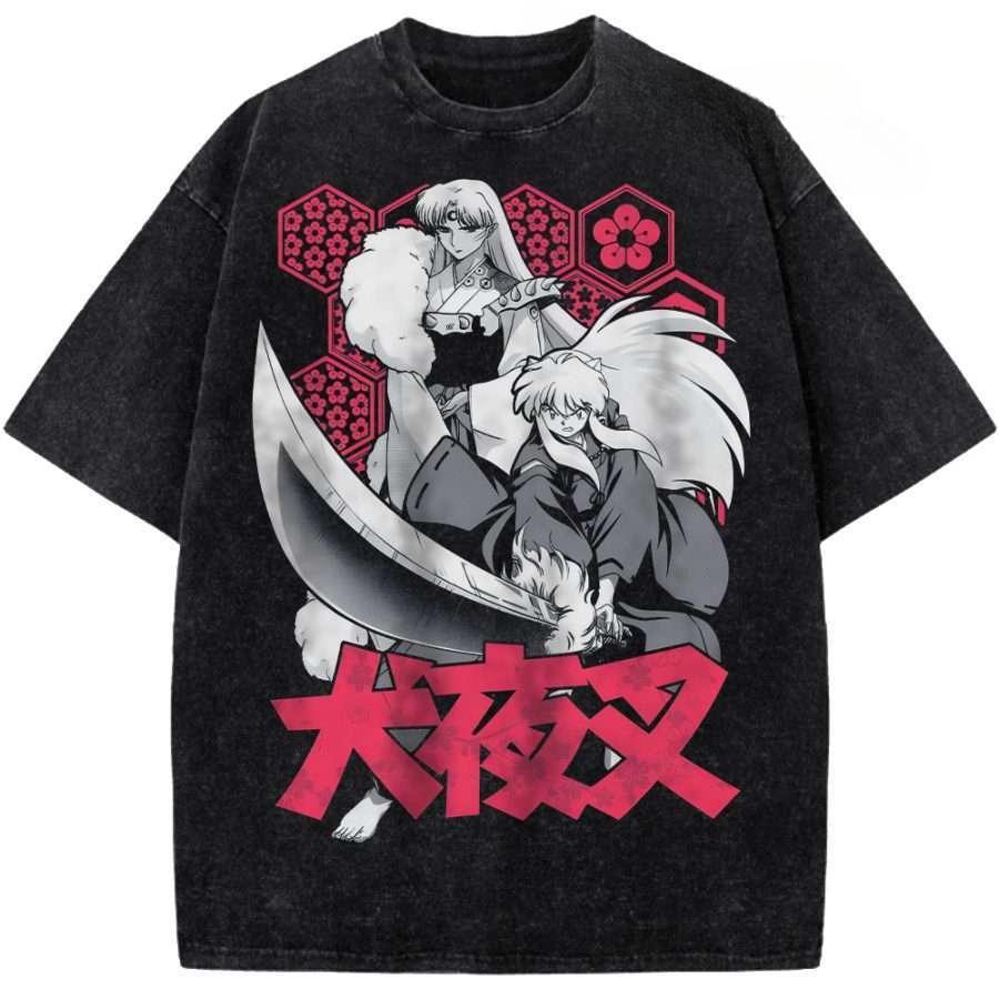 

Hot Anime Inuyasha Sesshoumaru Graphic Tee Men Women Clothing Washed Cotton Tshirt Casual T-shirt Harajuku Male Vintage T Shirt S