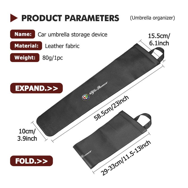 Car Umbrella Storage Bag Foldable Handheld Rainproof Cover For Alfa Romeo 159 Giulietta Giulia 147 Mito 156 159 166 GT Stelvio Jkl123