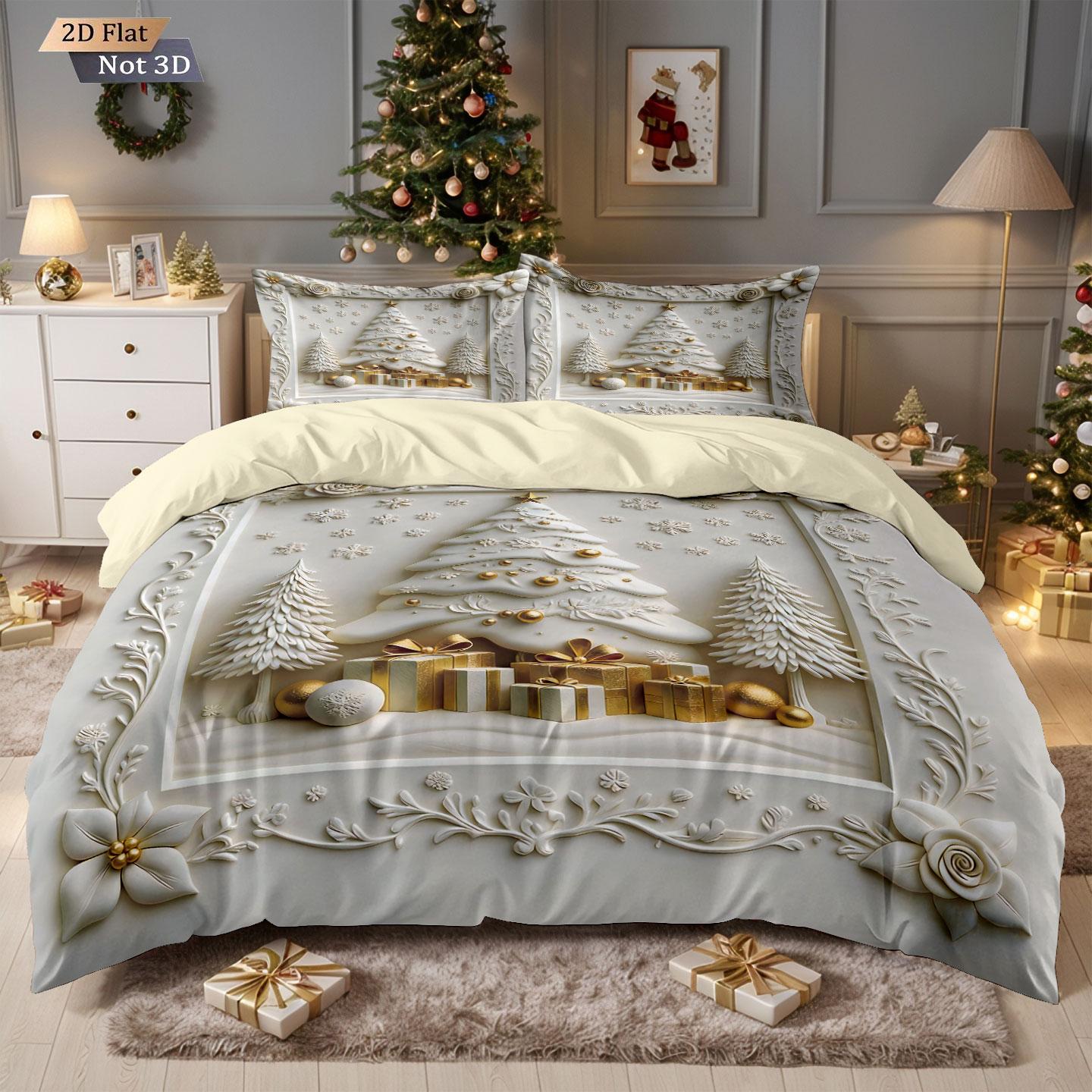 

3 предмета имитация рельефа принт елки бесшовный комплект одеяла разных размеров спальня общежитие постельное белье украшение машинная стирка 135x200cm-EU-Single&set