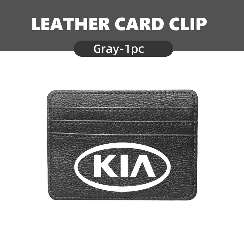 DWBR1 Tragbarer Leder Multi-Schlitz Kreditkartenhalter Geldbörse Geschenk für KIA Stinger Optima Cerato Soul Venga Forte Spectra Sedona