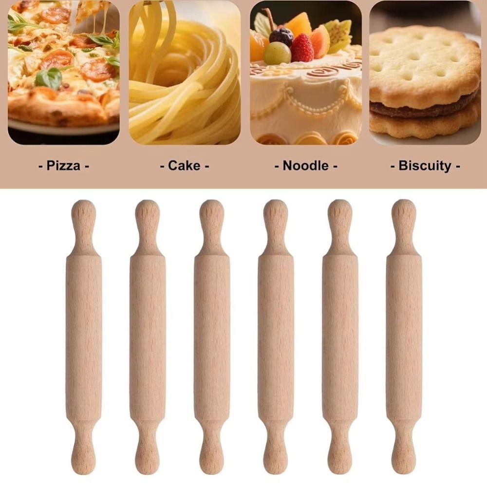 Wood Wooden Rolling Pins Mini Dough Roller Pin Portable Rolling Pin Toy Kitchen Prop