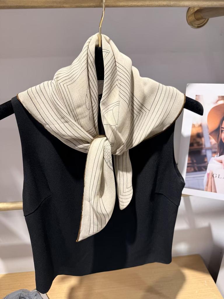Retro pattern silk silk scarf scarf 111% mulberry silk georgette silk scarf women's simple temperament decorative scarf