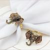 12pcs/lot Vintage Elephant Napkin Ring Holder, Diamond Animal Napkin Ring, Table Decoration, Wedding Party