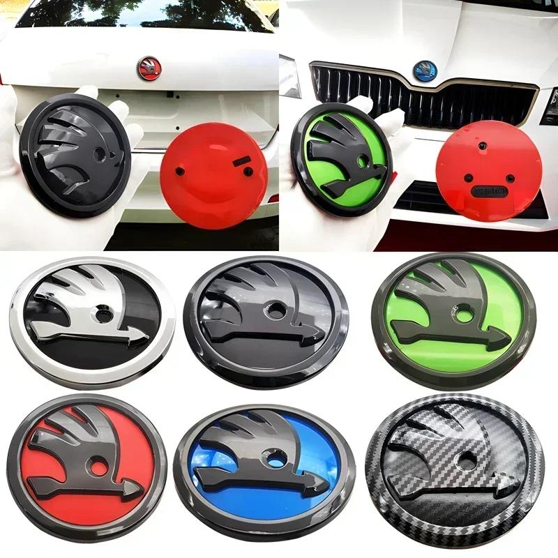 ABS Car Front Head Rear Tail Trunk Badge Sticker for Skoda S Logo Octavia Rapid Fabia YETI A7 Superb KAMIQ Scala VRS Accessories