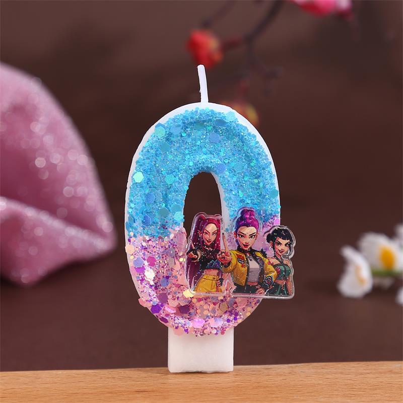 Nová Kpop Anime Démoni Lovci Téma 3D Digitální Svíčka Ozdoba na Narozeninový Dort Číslo 0-9 Svíčka Dětská Párty Doplněk Pomůcka Dárek