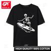 Skeleton Surfer Summer Skeleton Riding Surfboard Brand Unisex Tshirts Crew Neck Cotton Fabric Design Tops Shirts Casual