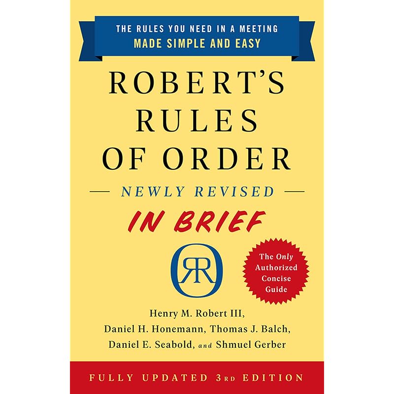 Robert s Rules of Order Newly Revised In Brief, 3rd edition