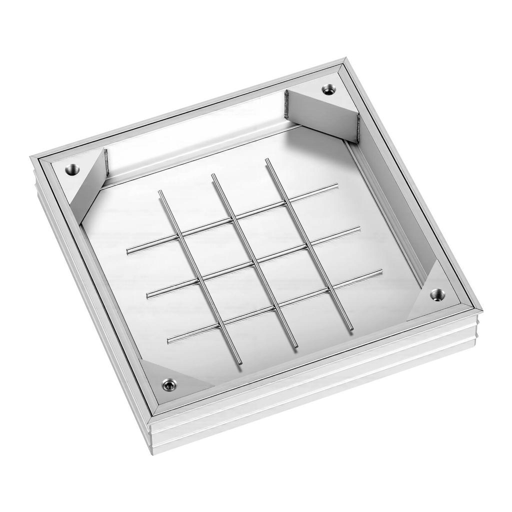 Manhole Cover with Frame, 300 X 300mm Invisible Recessed Septic Tank Access Covers, Aluminum Alloy Embedded Drain Channel Inspection Cover for