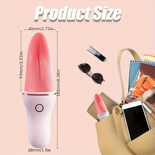 Clitoral Stimulator Tongue Vibrator Red Oral Sex Clitoris Vibrator, Tongue Toy for Women, Clitoral Licking Vibrator with 10 Modes Adult Toys