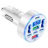 40W 8 Ports Car Charger Fast Charging Charger with Voltage Display Cigarette Lighter Plug Adapter Lightweight for Phone Tablet
