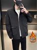 Trendy Men's Stand-Collar Padded Workwear Jacket - Warm, Loose, Versatile Autumn/Winter Outerwear