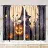 2 Pieces - Halloween - Printed Curtain - Polyester Material - Suitable for Bedroom, Living Room, Study Private Curtain